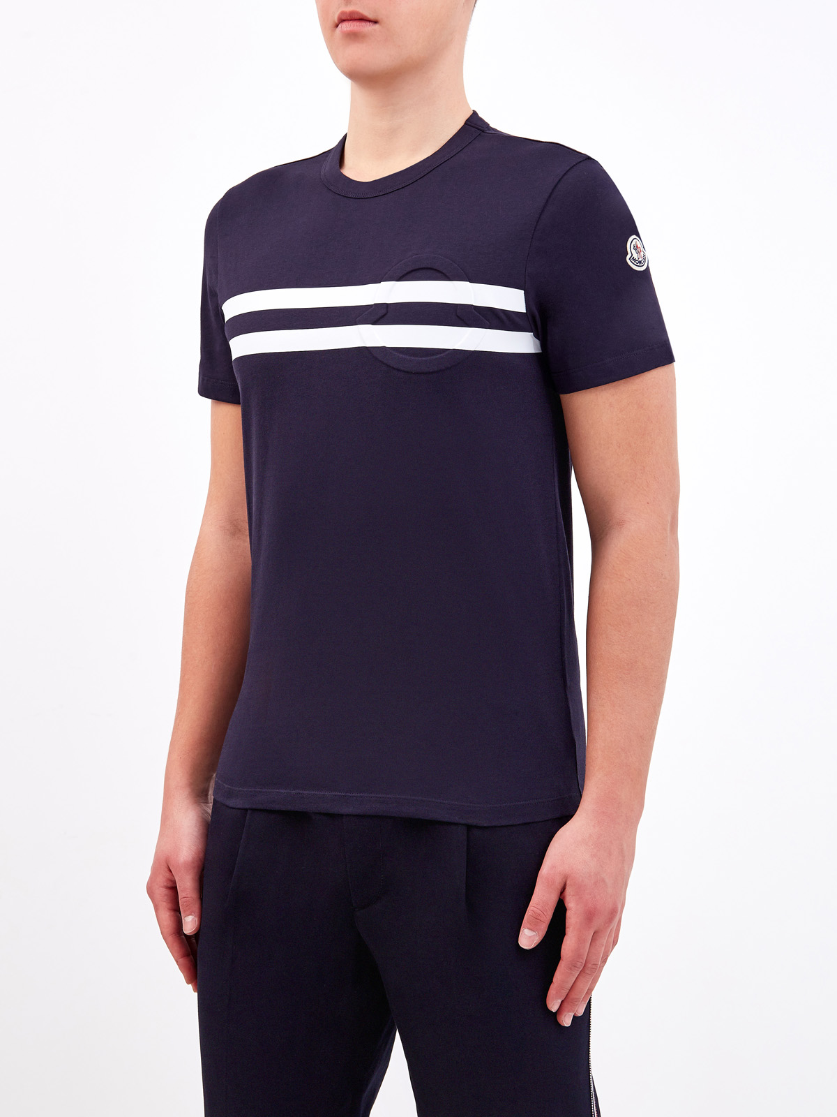 Хлопковая футболка из джерси с объемным логотипом MONCLER, цвет черный, размер M;L;XL;2XL;3XL;S - фото 3