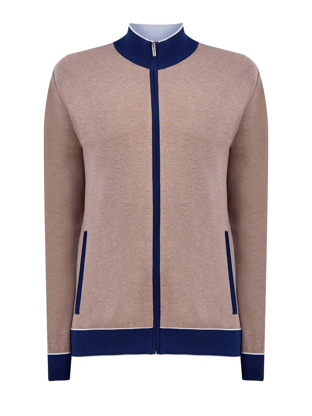 

Толстовка из меланжевого хлопка с контрастной отделкой, Бежевый, Толстовка из меланжевого хлопка с контрастной отделкой