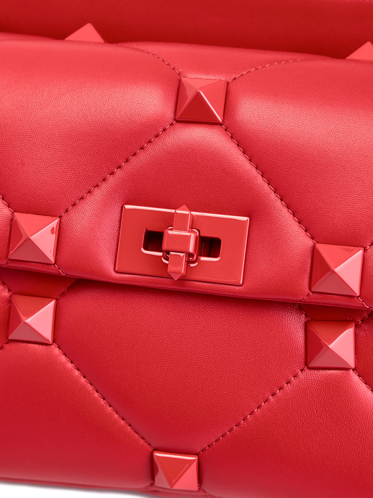 Стеганая сумка Roman Stud из мягкой кожи наппа VALENTINO, цвет красный, размер 42 - фото 5