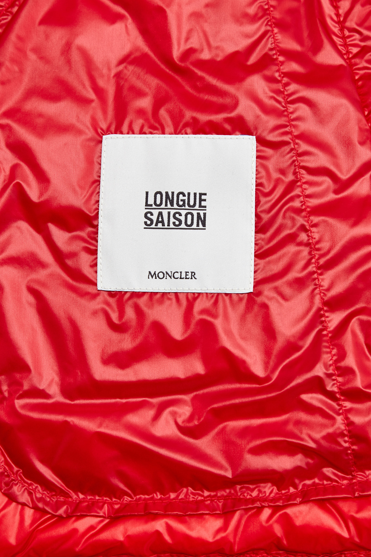 Пуховик в байкерском стиле из нейлона Longue Saison MONCLER, цвет красный, размер L;2XL - фото 7