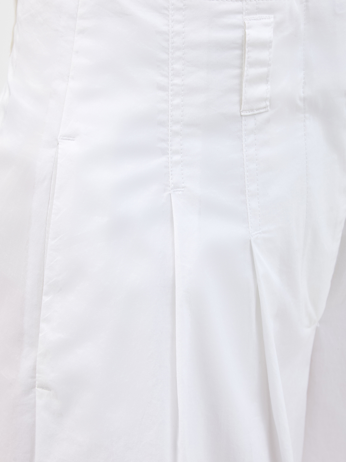 Широкие брюки в стиле leisure из хлопка на высокой посадке PESERICO, цвет белый, размер 40;42;44;46 - фото 5