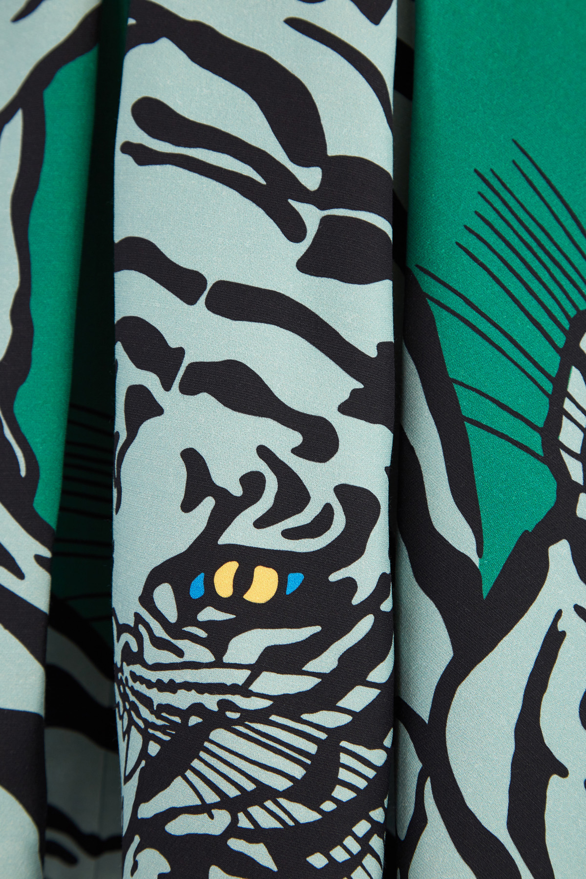 Юбка изумрудного цвета из ткани Crepe Couture с принтом Tiger Re-edition VALENTINO, размер 40 - фото 5
