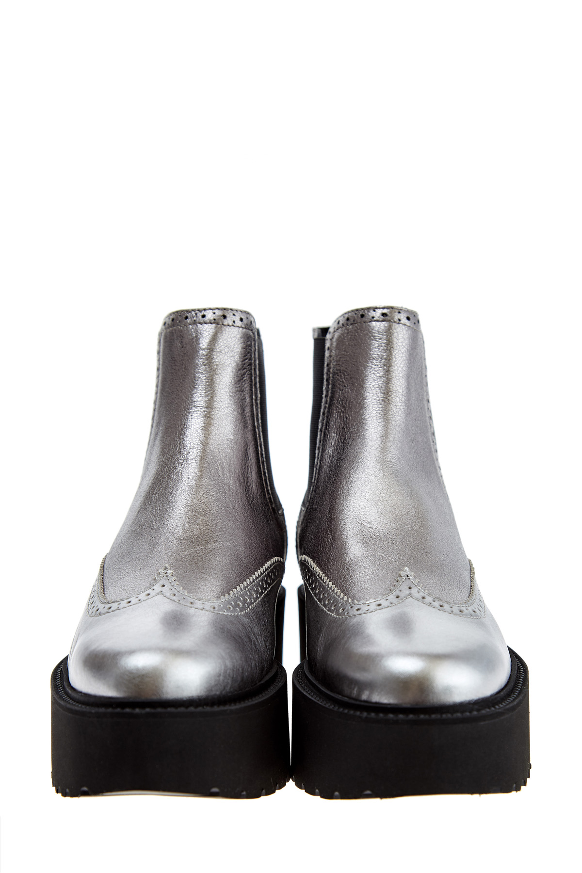 Ботинки с металлизированной отделкой с массивной подошвой HOGAN, цвет серебристый, размер 40;40.5;41 - фото 5