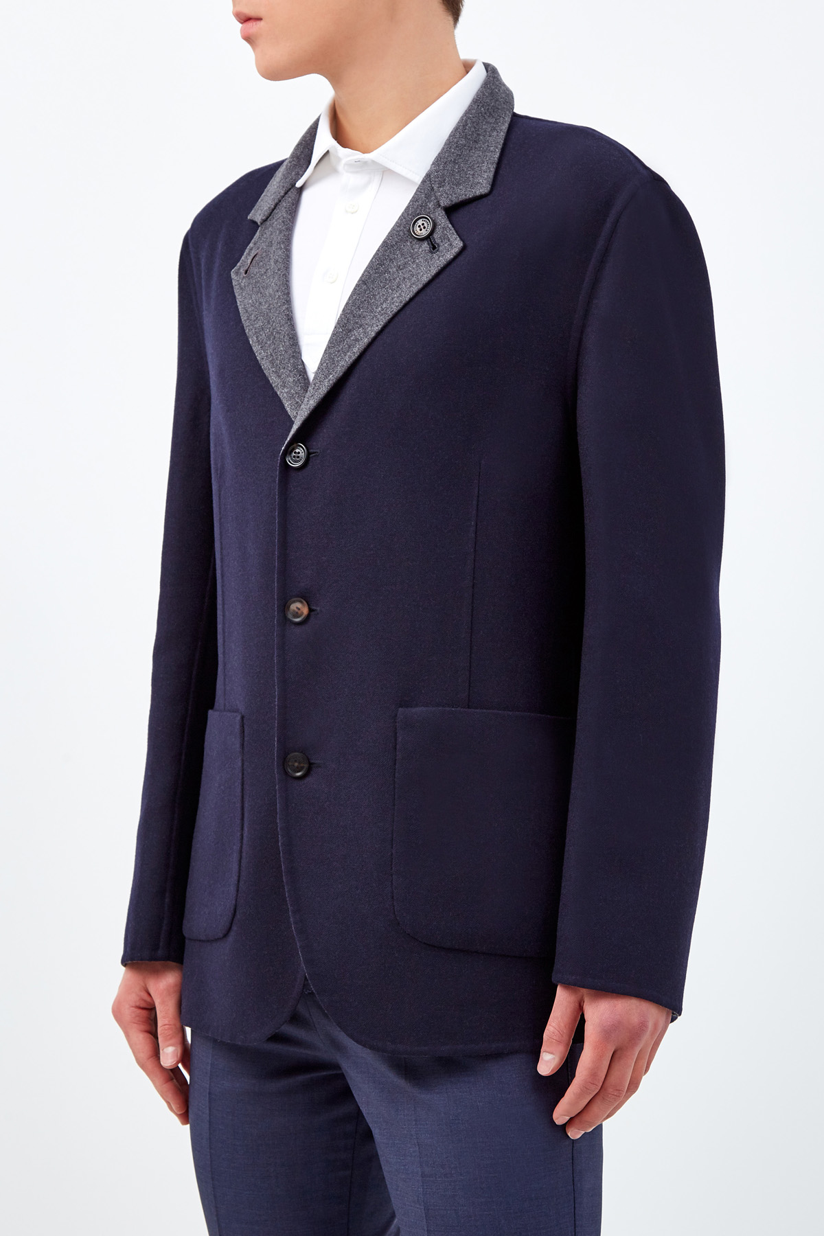 Двустороннее пальто-блейзер из кашемира BRUNELLO CUCINELLI, цвет мульти, размер 52;54;50 - фото 4