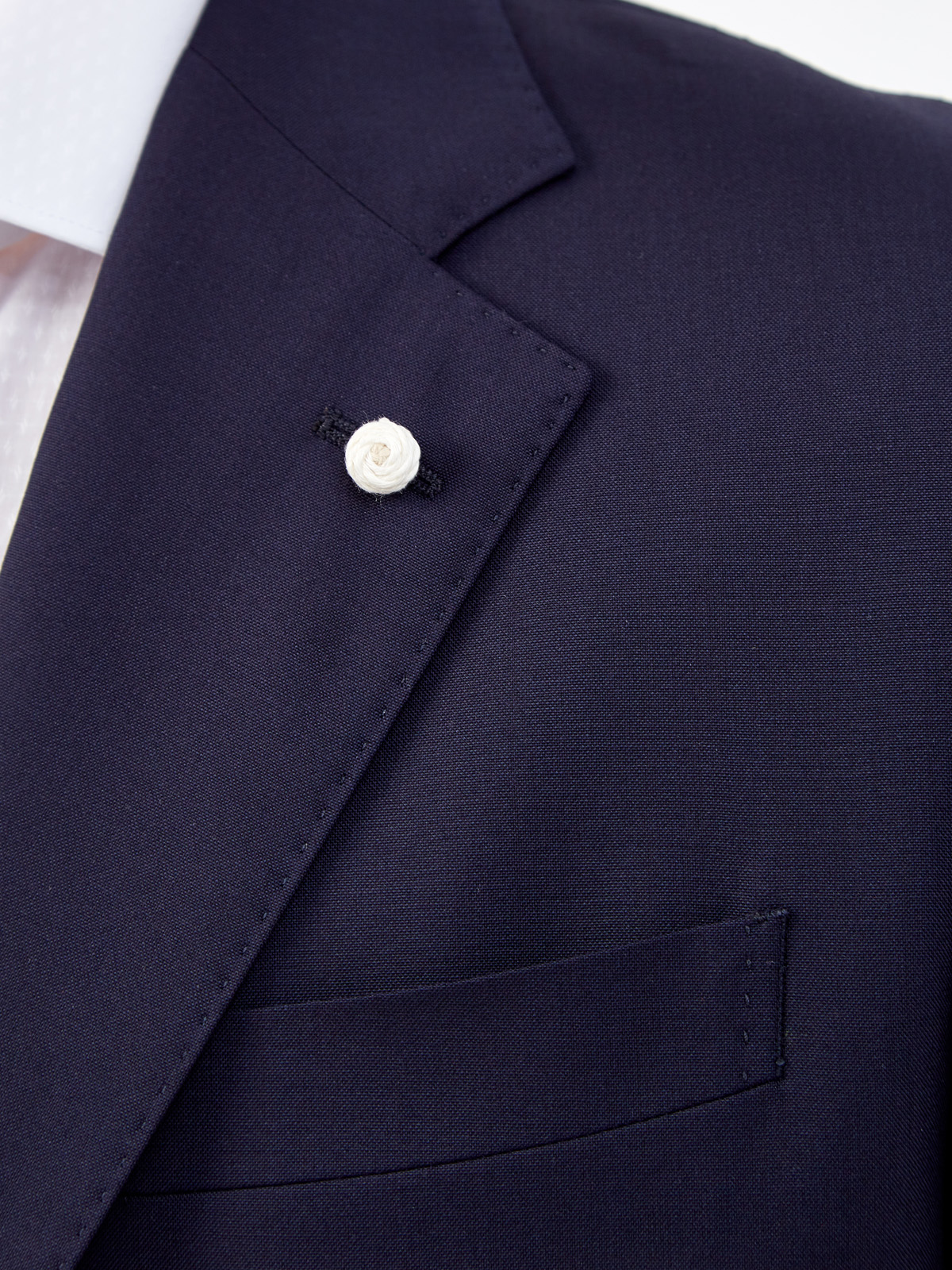 Костюмный пиджак из гибкой шерсти с фирменной деталью L.B.M. 1911, цвет синий, размер 52;54;56;58;60;62;52;54;56;58 - фото 5