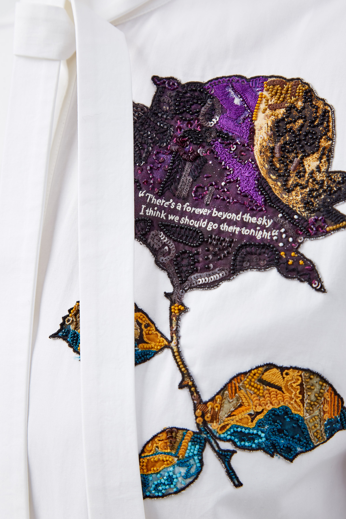 Платье-рубашка с вышивкой из коллаборации с Undercover VALENTINO, цвет белый, размер 40 - фото 3