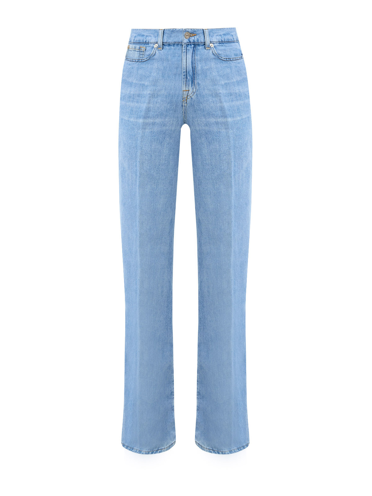 Расклешенные джинсы Lotta в стиле 70-х из выбеленного денима 7 FOR ALL MANKIND, цвет голубой, размер XS;S;S - фото 1