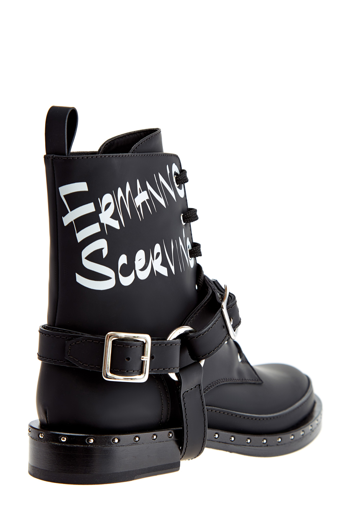 Водонепроницаемые кожаные ботинки с отделкой в стиле вестерн ERMANNO SCERVINO, цвет черный, размер 36;37 - фото 4