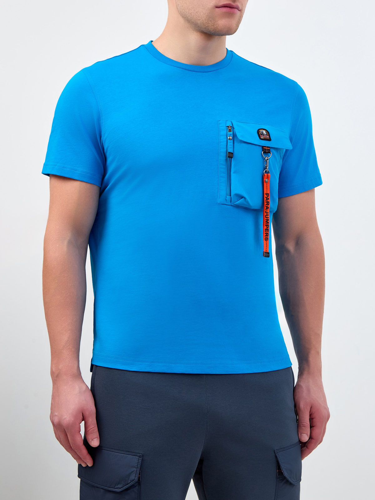 Хлопковая футболка Mojave с деталями из нейлоновой микрофибры PARAJUMPERS, цвет синий, размер M - фото 3