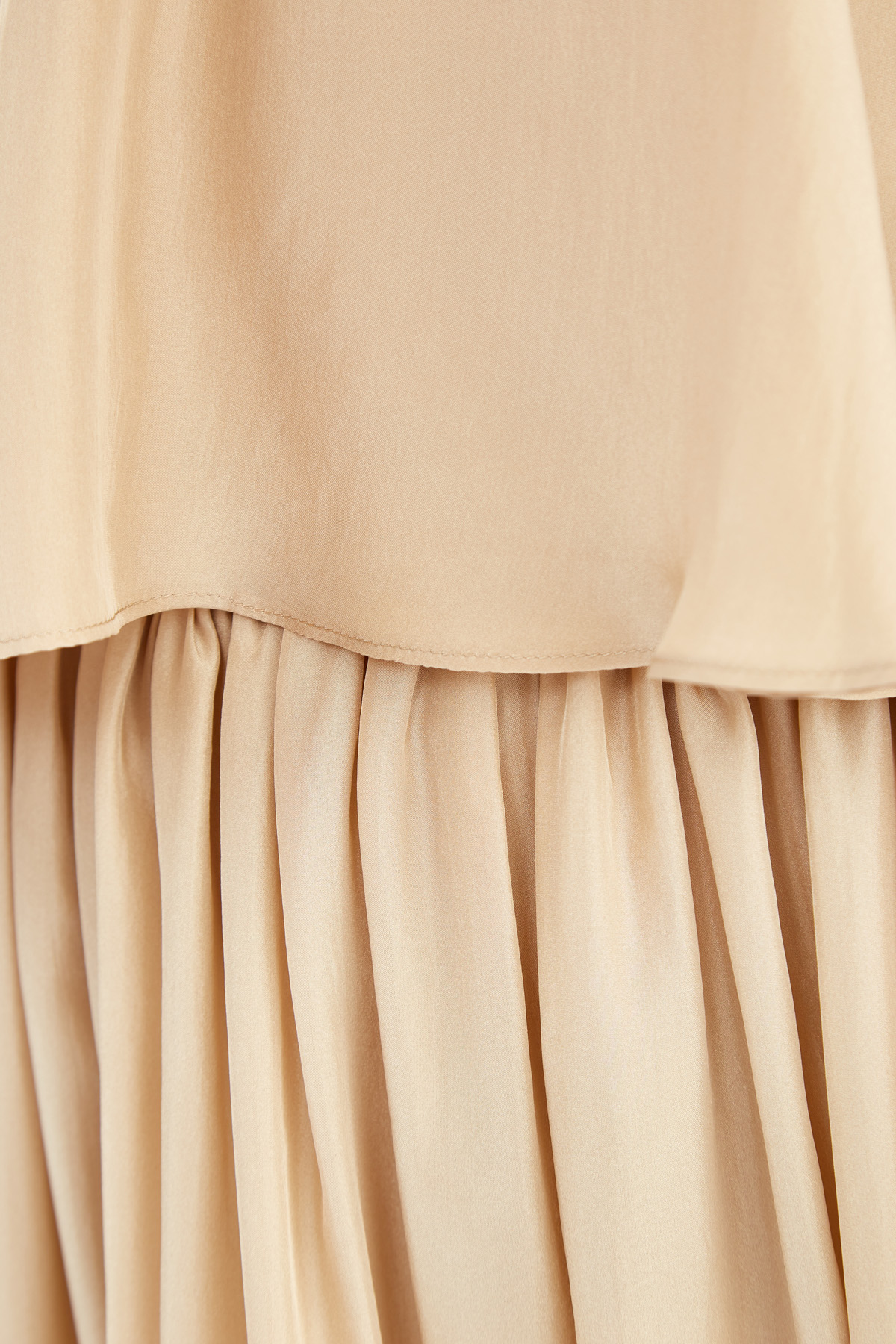 Шелковое платье в пол в стиле бохо с драпировками BRUNELLO CUCINELLI, цвет бежевый, размер 44;42 - фото 5