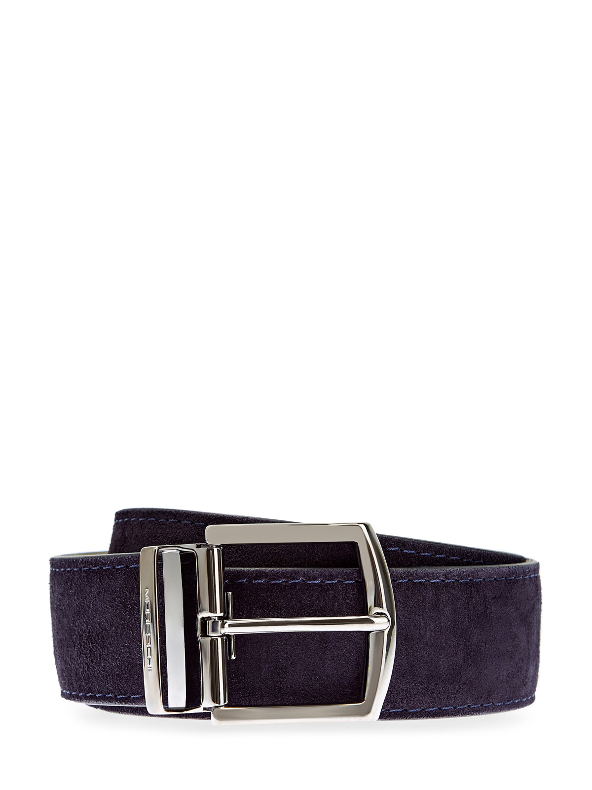 

Ремень из замши с литой гравированной пряжкой, Синий, Ремень из замши с литой гравированной пряжкой