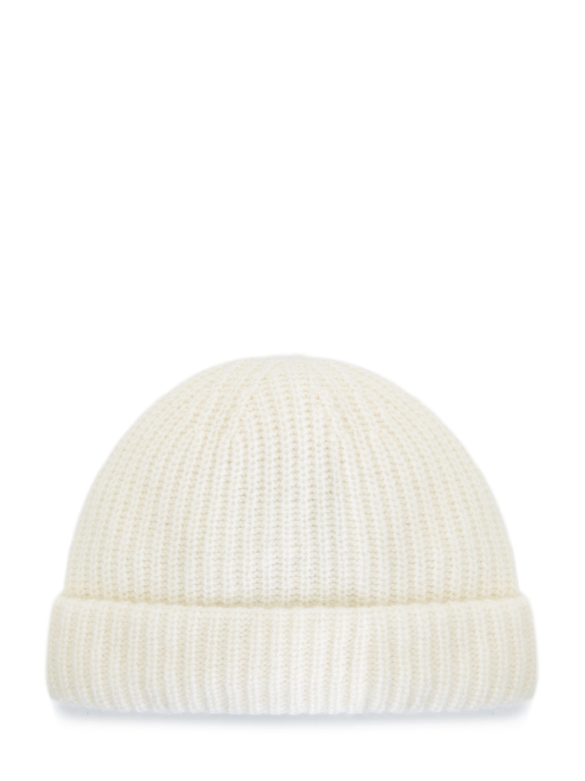 Светлая шапка из мягкого кашемира с отворотом YVES SALOMON, цвет белый, размер 36.5;37;38;38.5;39;39.5;40;41 - фото 1