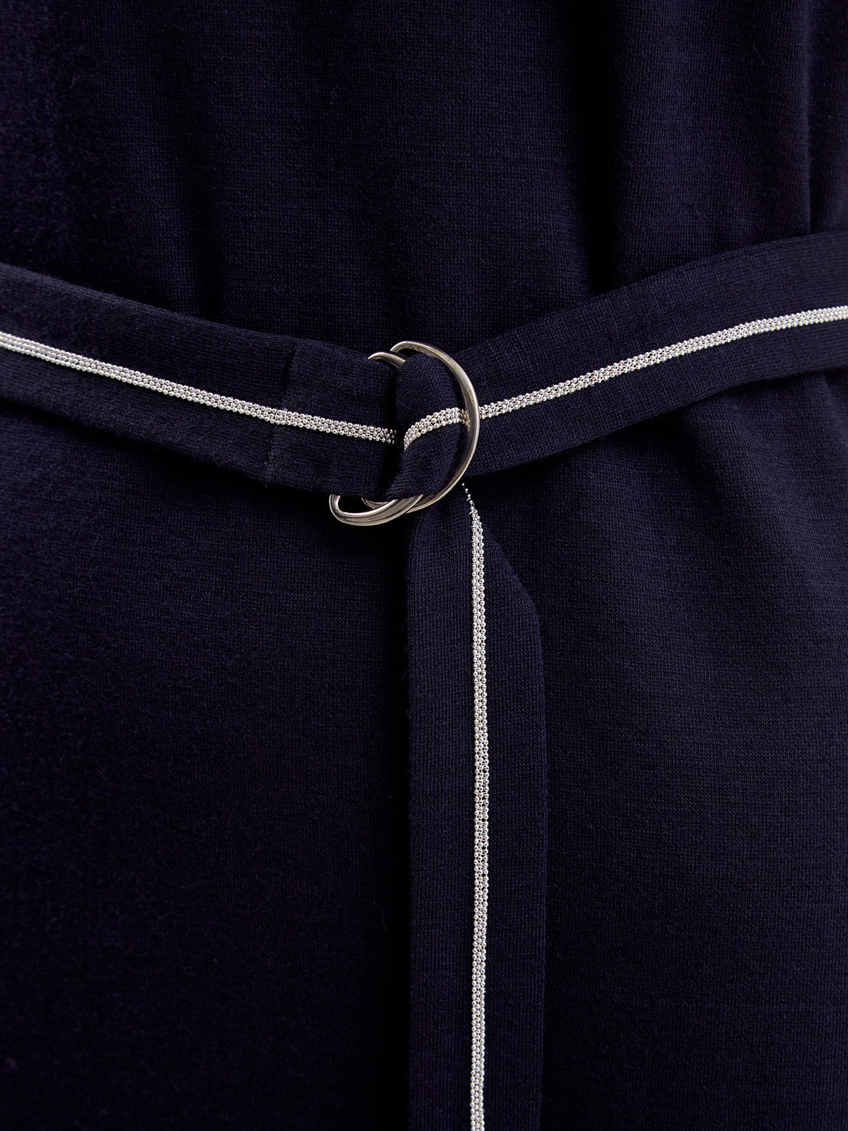 Трикотажное платье из шерсти и хлопка с поясом Punto Luce PESERICO, цвет синий, размер 42;44 - фото 3
