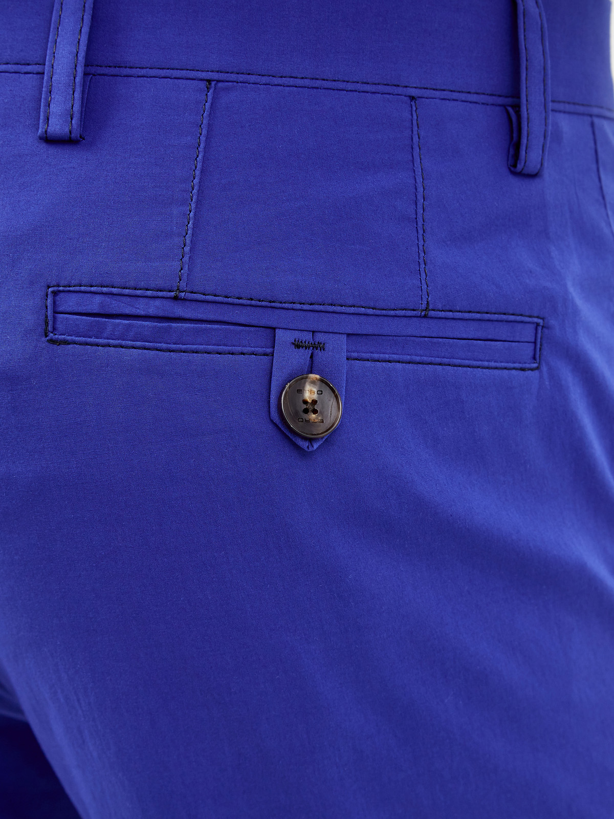 Однотонные брюки из гладкого эластичного хлопка ETRO, цвет синий, размер 48;50;54;56;46 - фото 5