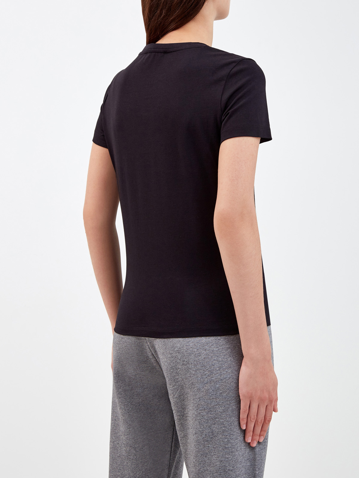 Хлопковая футболка из гладкого джерси с вышитой эмблемой бренда KENZO, цвет черный, размер S;L;XS - фото 4