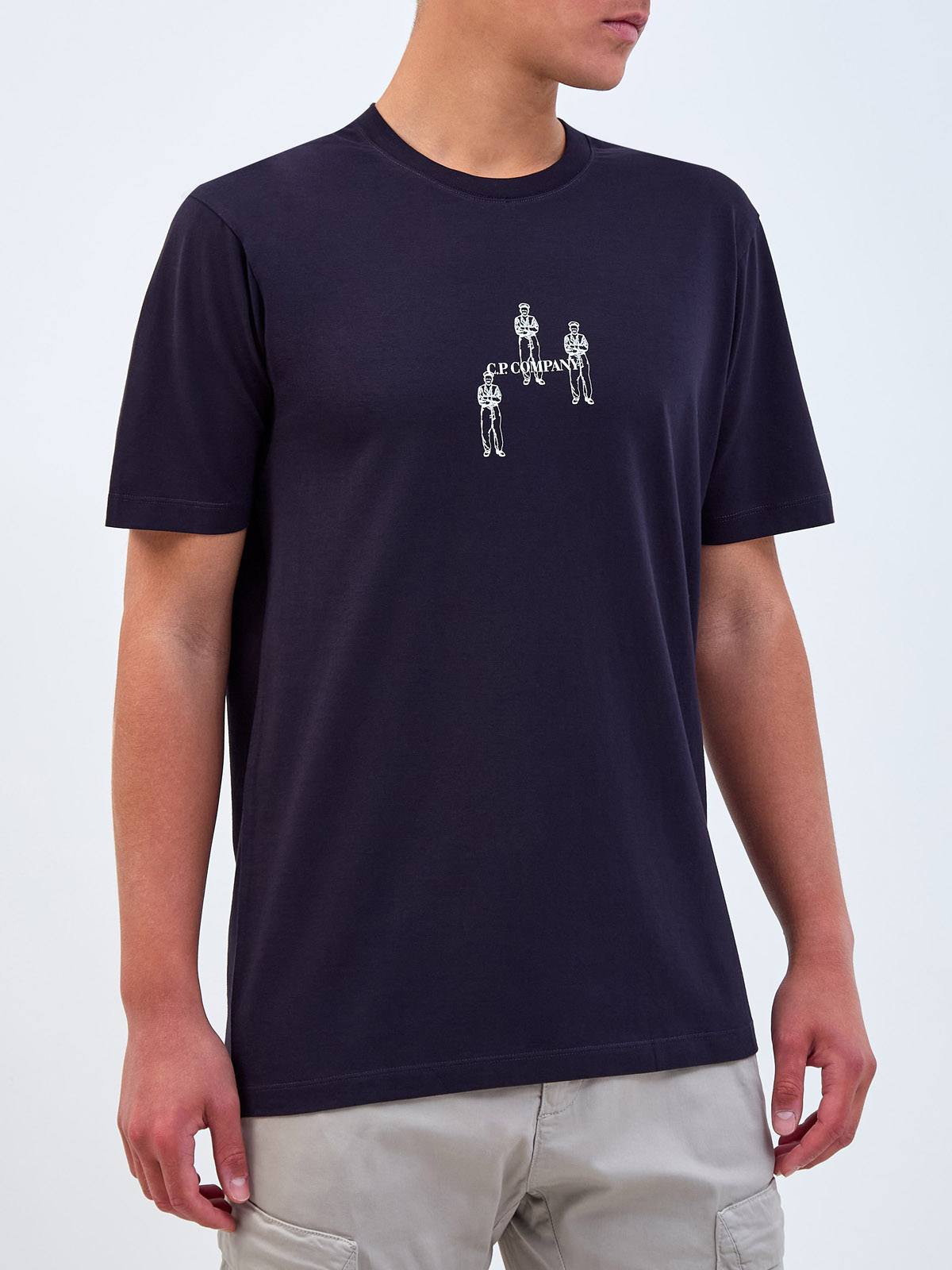 Хлопковая футболка из гладкого джерси с контрастным принтом C.P.COMPANY, цвет черный, размер M;L;XL;2XL - фото 3
