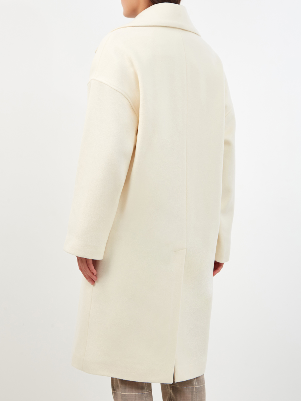 Двубортное пальто ручной работы из шерсти с рукавами-реглан ELEVENTY, цвет бежевый, размер 40;44;48 - фото 4