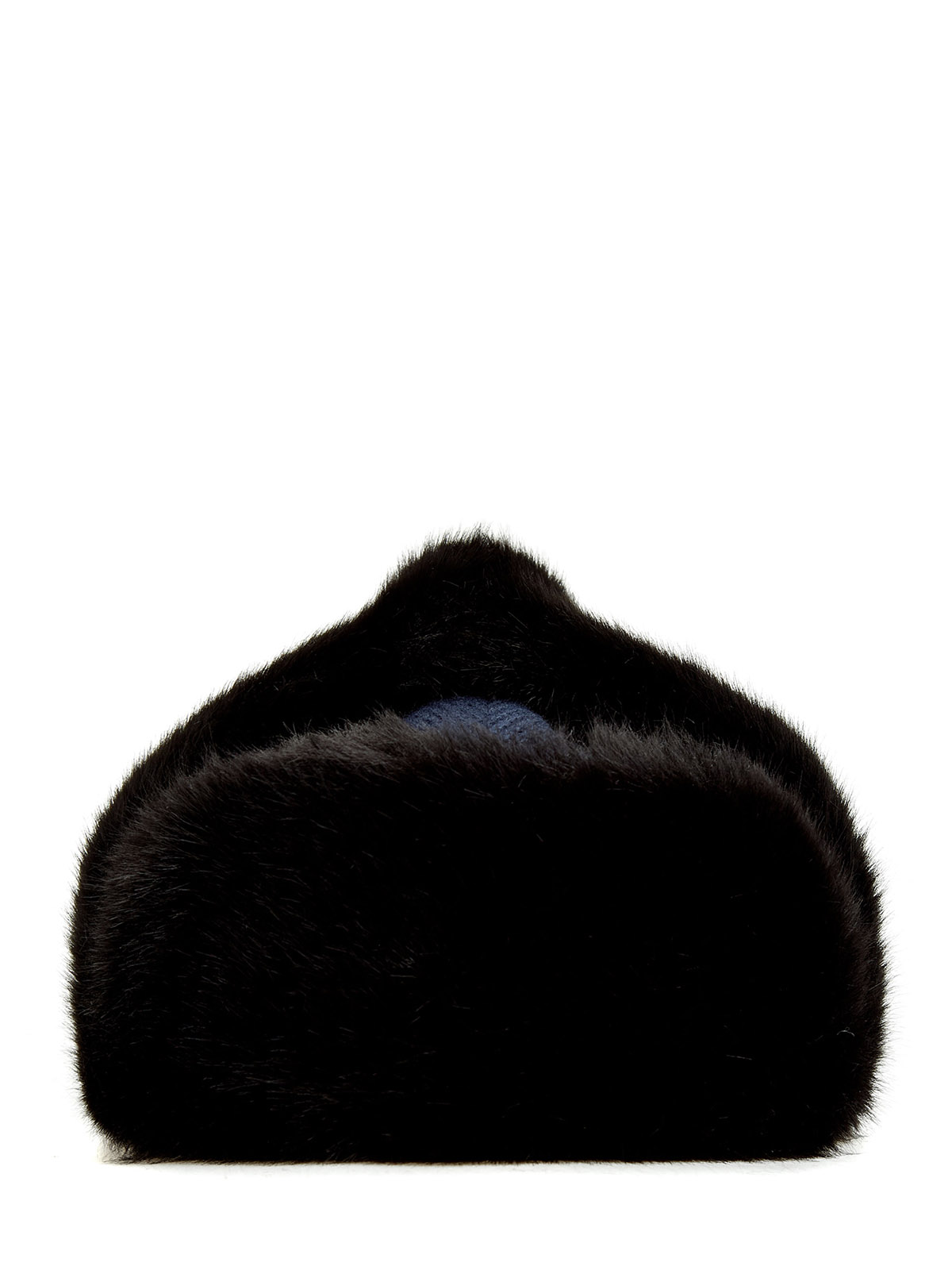 Шапка-ушанка из шерсти фактурной вязки и эко-меха