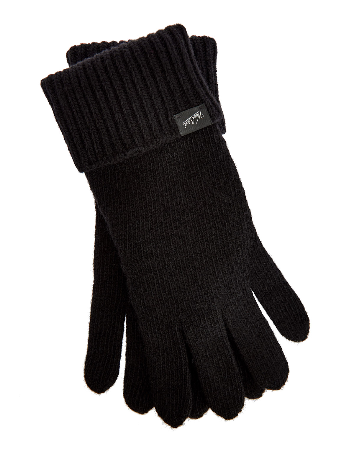 

Перчатки из эластичной шерсти мериноса с нашивкой, Черный, Перчатки из эластичной шерсти мериноса с нашивкой