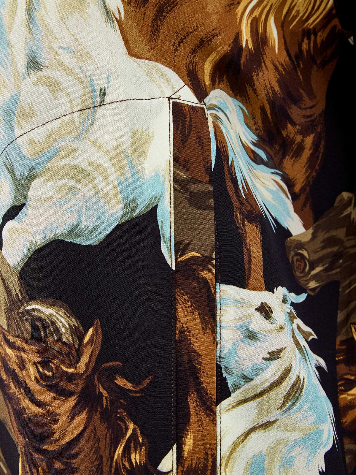 Шелковая блуза с архивным принтом Chevaux