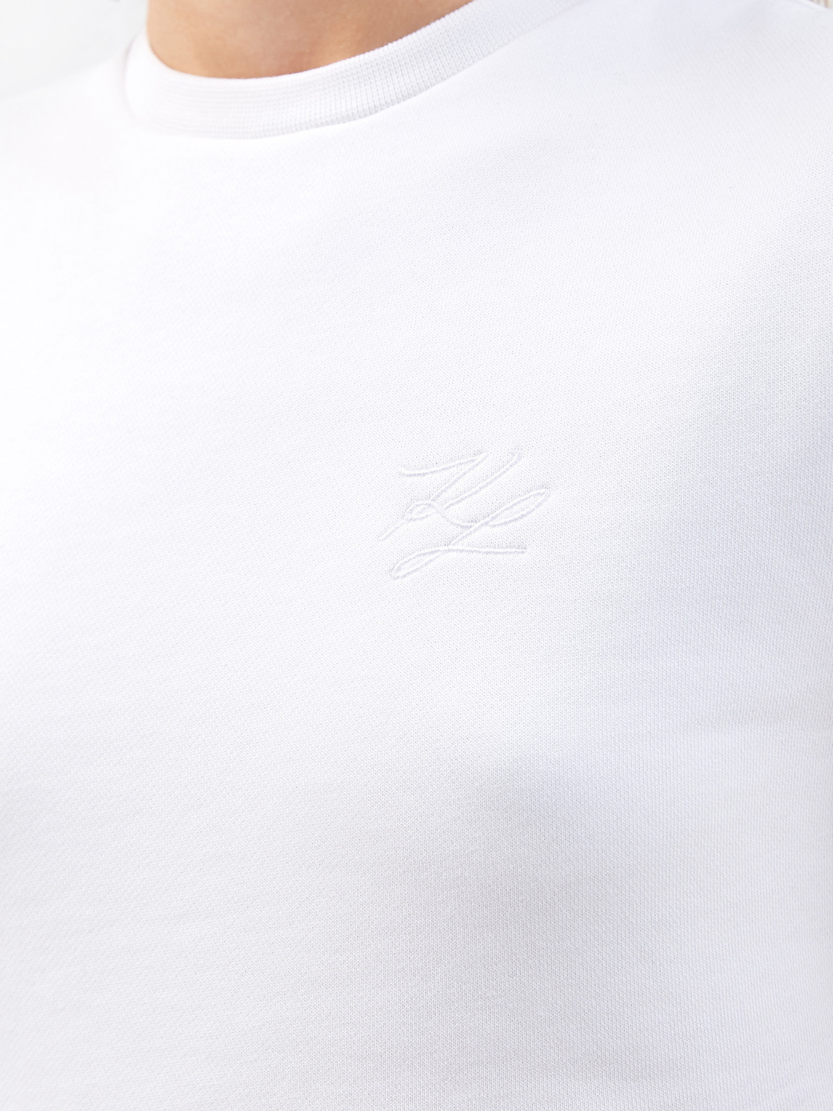 Толстовка с короткими рукавами и асимметричной баской KARL LAGERFELD, цвет белый, размер S;M;L;XS - фото 5