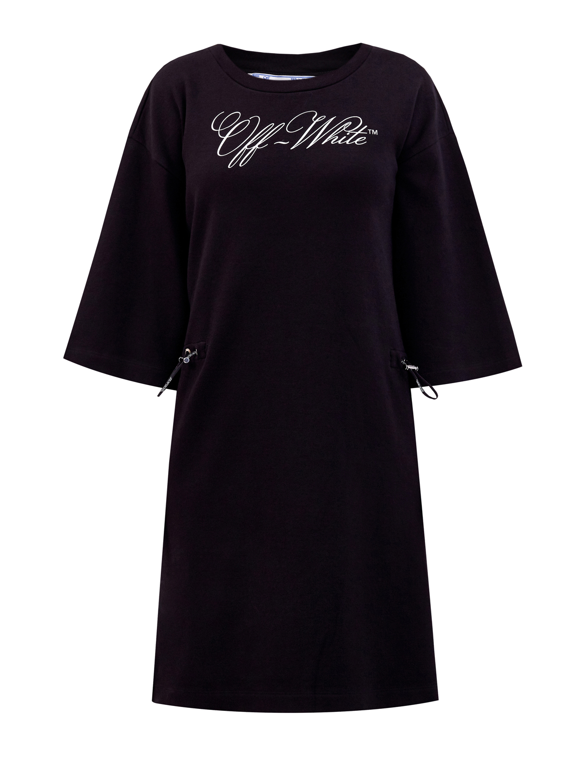 Платье из плотного хлопка с контрастным принтом OFF-WHITE, цвет черный, размер 36;38;40 - фото 1