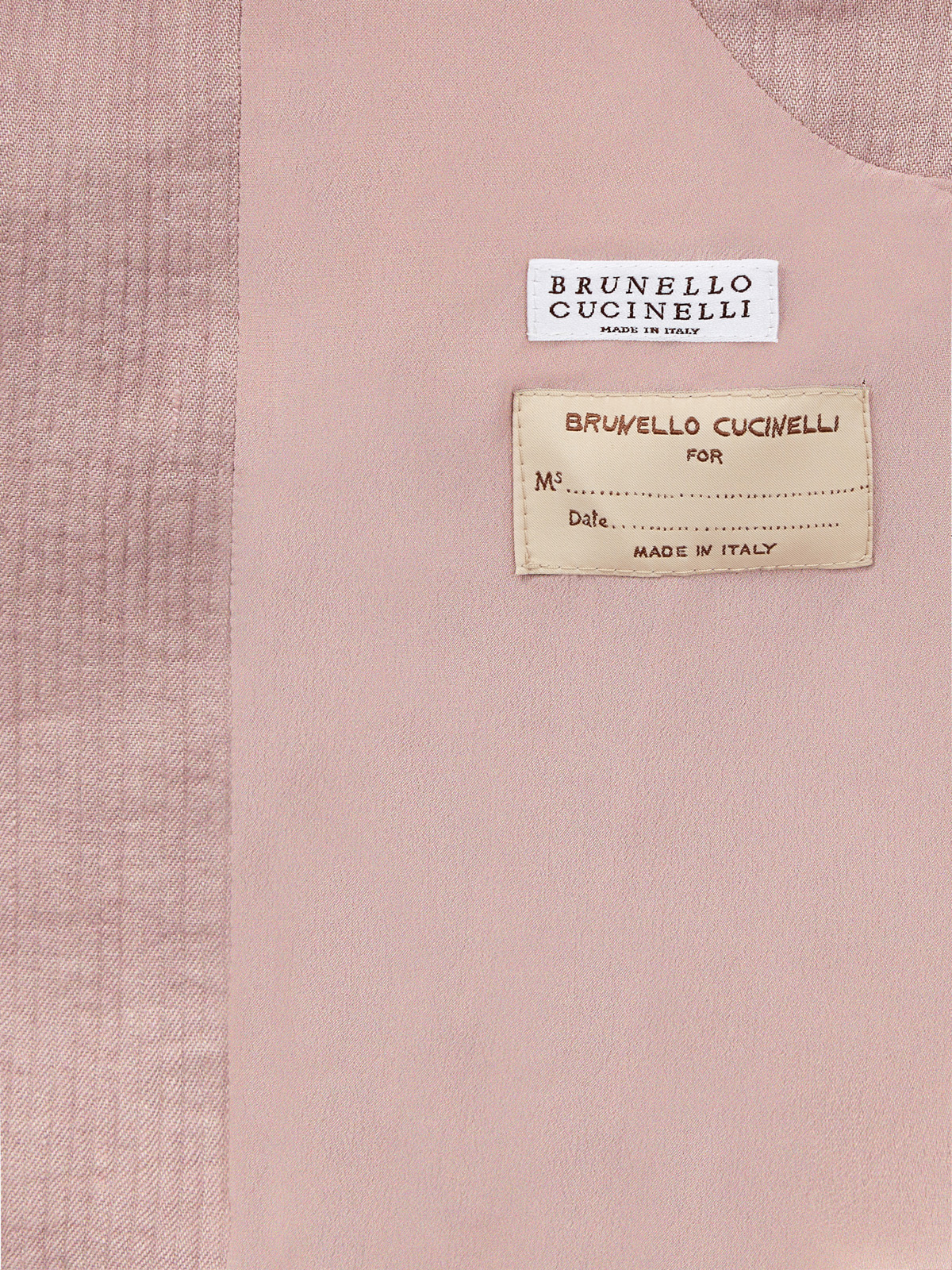 Жилет из льняного и хлопкового репса с цепочкой Мониль BRUNELLO CUCINELLI, цвет розовый, размер 38 - фото 6
