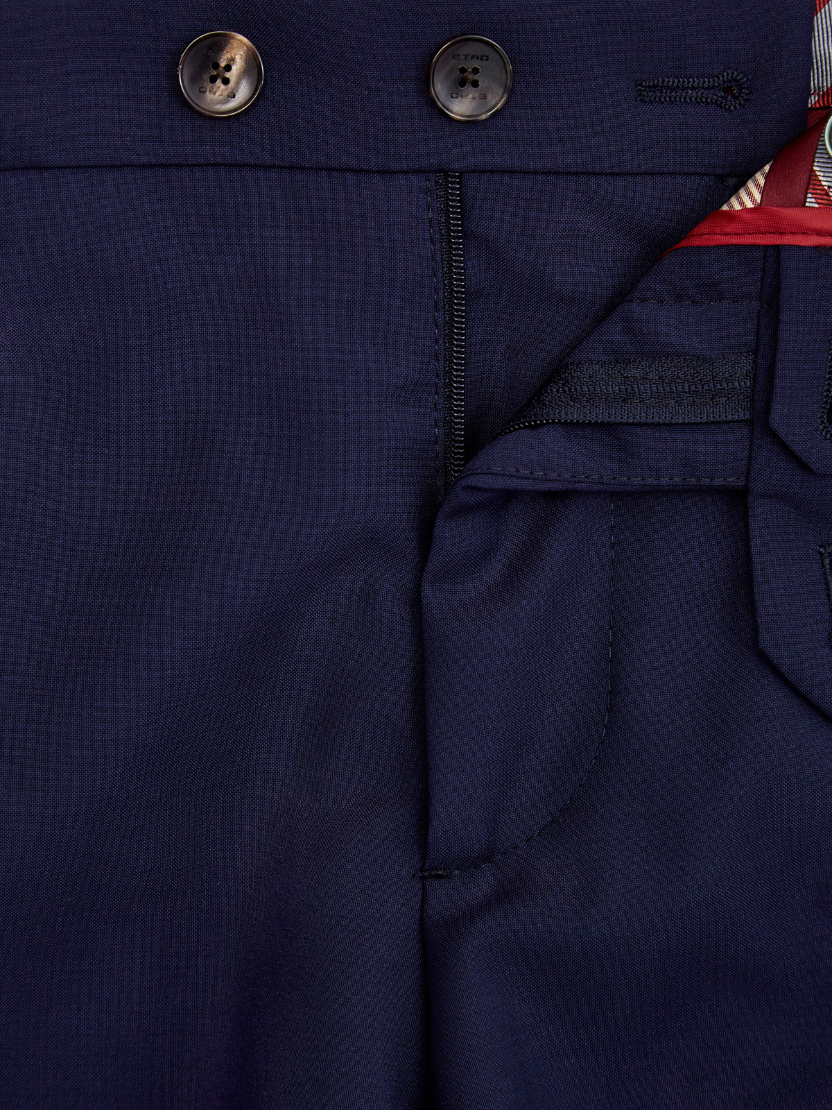 Классические брюки из гладкой костюмной ткани ETRO, цвет синий, размер 44;48;50;54;56;46 - фото 7