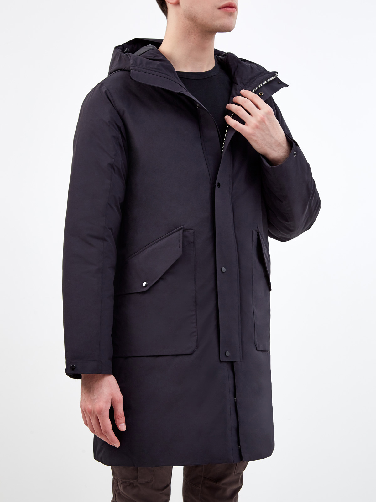 Пуховик из водонепроницаемого матового нейлона Micro-M Черный, фото 3