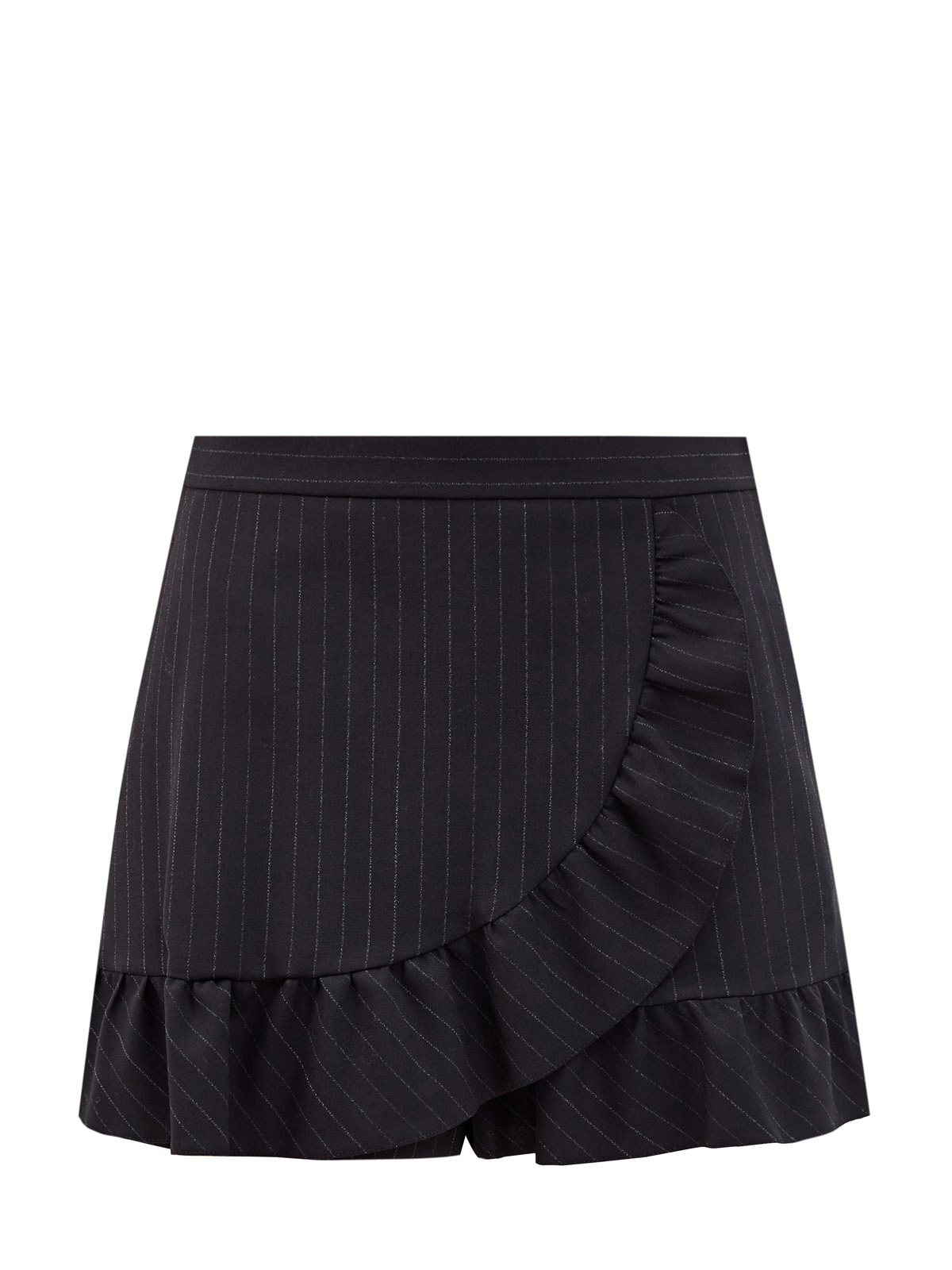 Элегантные шорты из шерстяной ткани в тонкую полоску REDVALENTINO, цвет черный, размер M;L;S