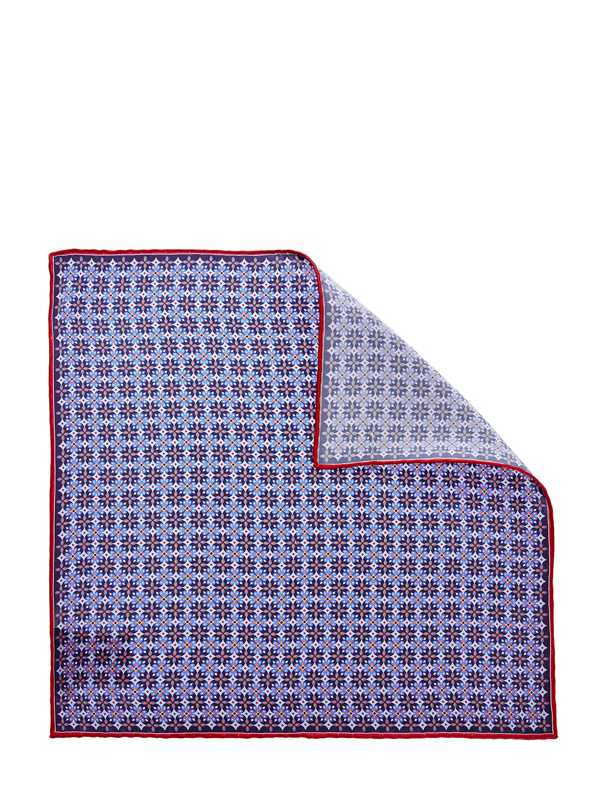 Шелковый платок-паше с набивным принтом CANALI, цвет синий, размер 40.5;41;41.5;42;42.5;43;43.5;44;45 - фото 2