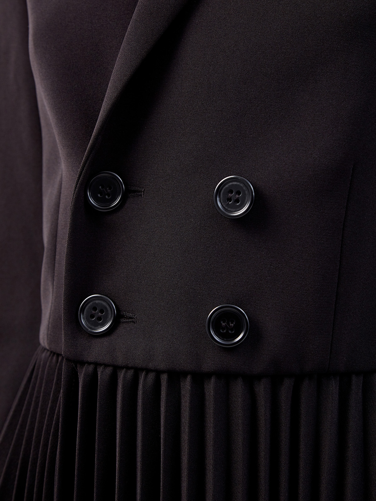 Однотонное платье-пиджак с плиссированной юбкой REDVALENTINO, цвет черный, размер M;XS - фото 5