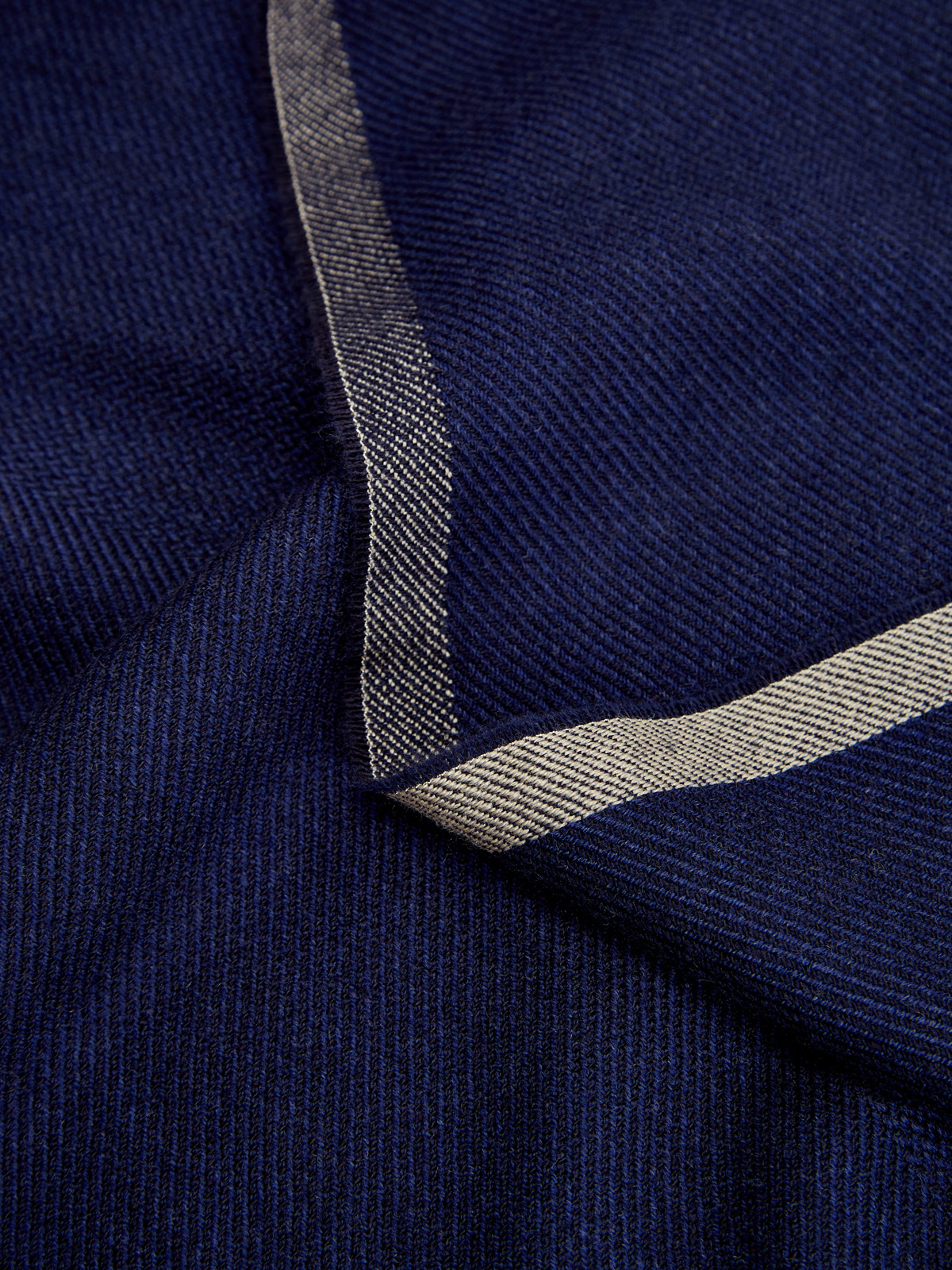 Шарф из мягкой пряжи на основе шерсти и кашемира BRUNELLO CUCINELLI, цвет синий, размер M;L - фото 2