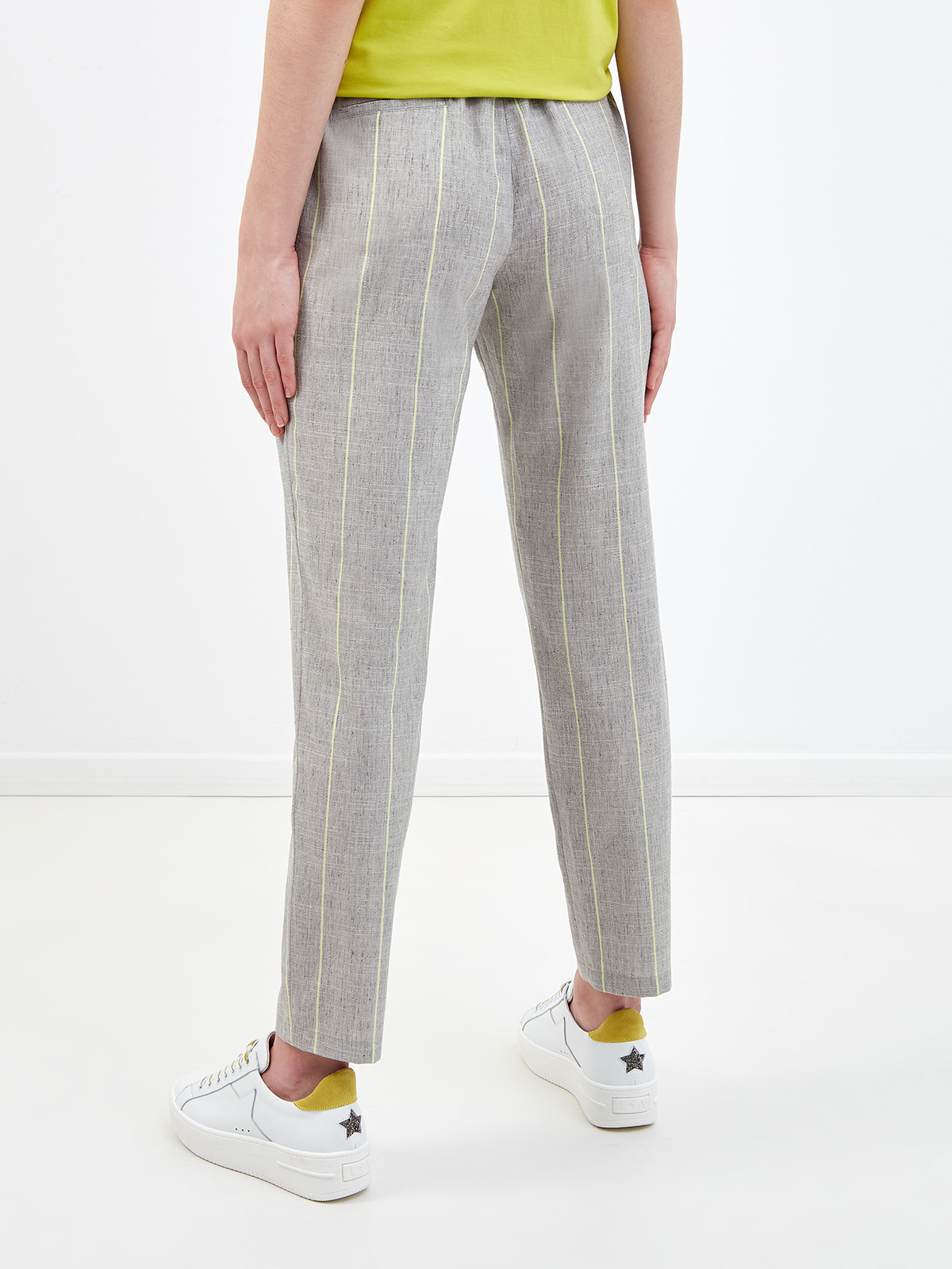 Укороченные брюки в стиле leisure с мелованным принтом LORENA ANTONIAZZI, цвет серый, размер 40;48;42 - фото 4