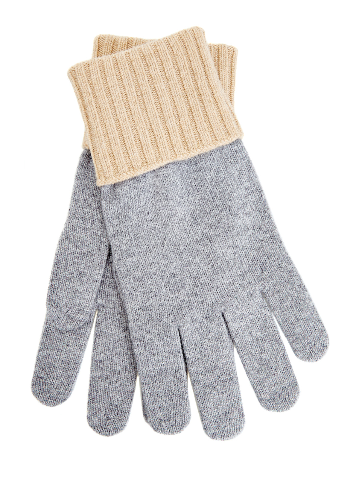Двухцветные перчатки из мягкой кашемировой пряжи ELEVENTY, размер L;XL;2XL