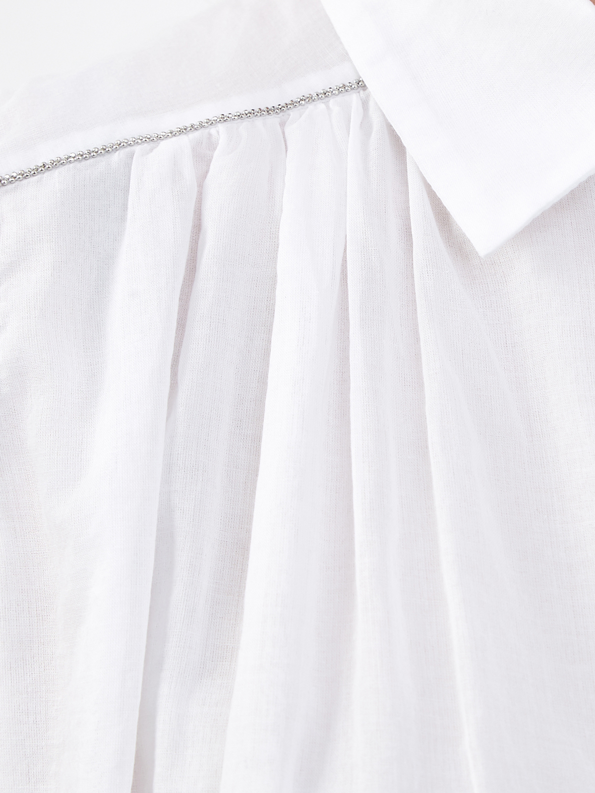 Удлиненная блуза асимметричного кроя из хлопка PESERICO, цвет белый, размер 40;42;44;46;38 - фото 5
