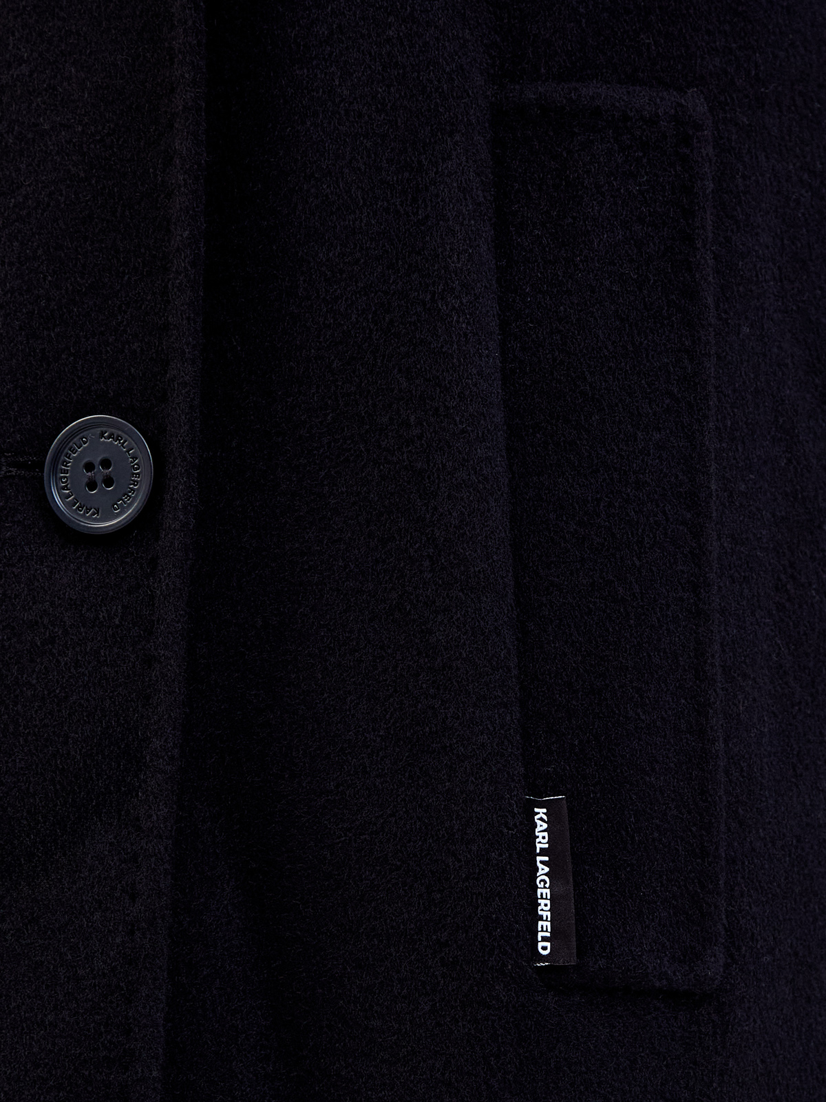 Двубортное пальто кроя oversize из плотной шерстяной ткани KARL LAGERFELD, цвет черный, размер 42;44;46;48 - фото 5