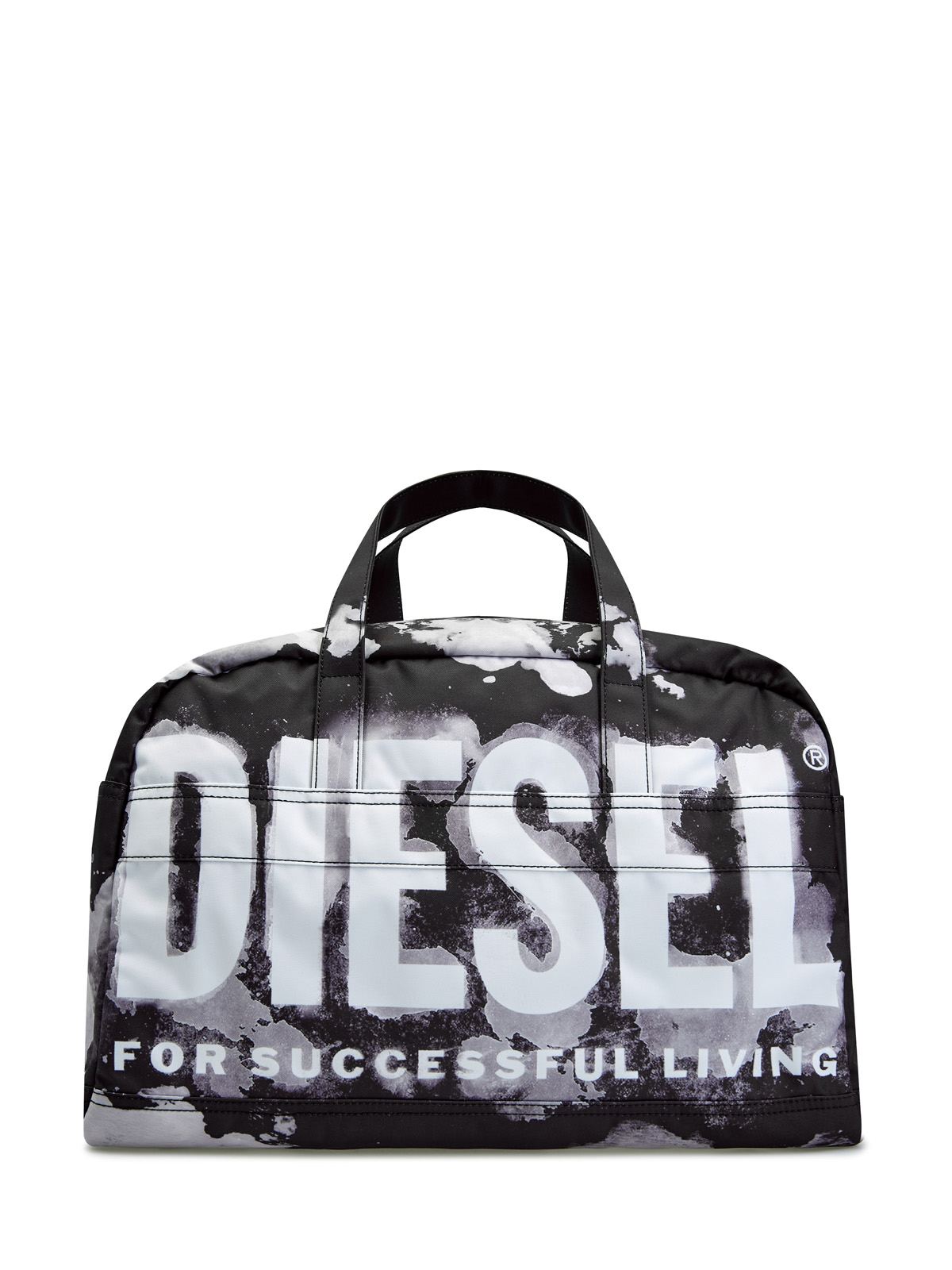 Спортивная сумка Rave Duffle с принтом и съемным ремнем DIESEL, цвет черный, размер 40;41;42;43;44;45