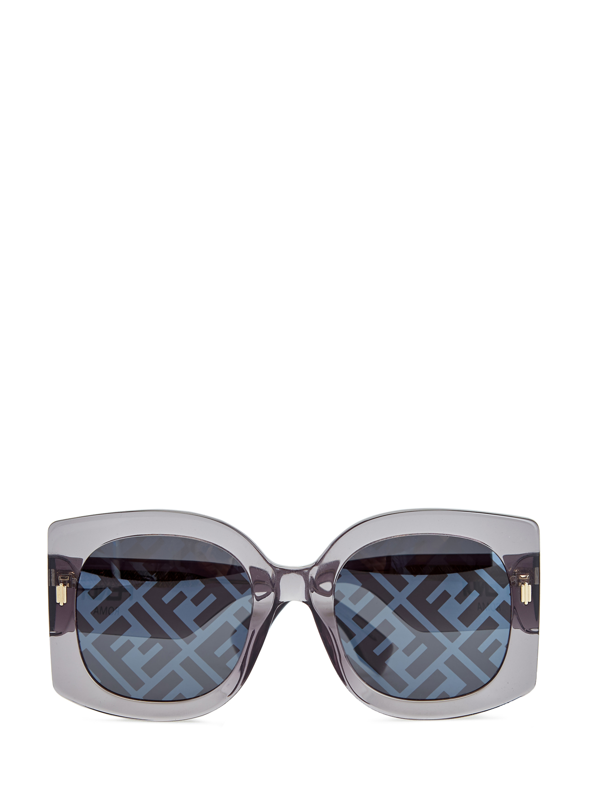Очки в квадратной трехслойной оправе с принтом Logo FF FENDI (sunglasses), цвет серый, размер 40.5;41;41.5;42;42.5;43.5;44;43 - фото 1