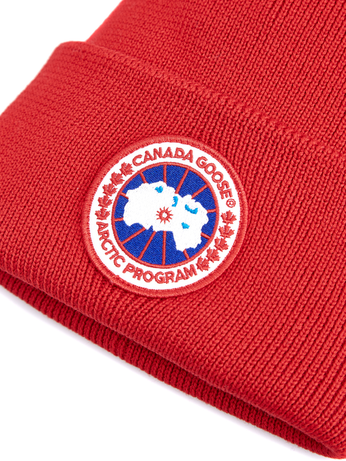 Шапка из шерсти эластичной вязки с логотипом CANADA GOOSE, цвет красный, размер 40 - фото 3