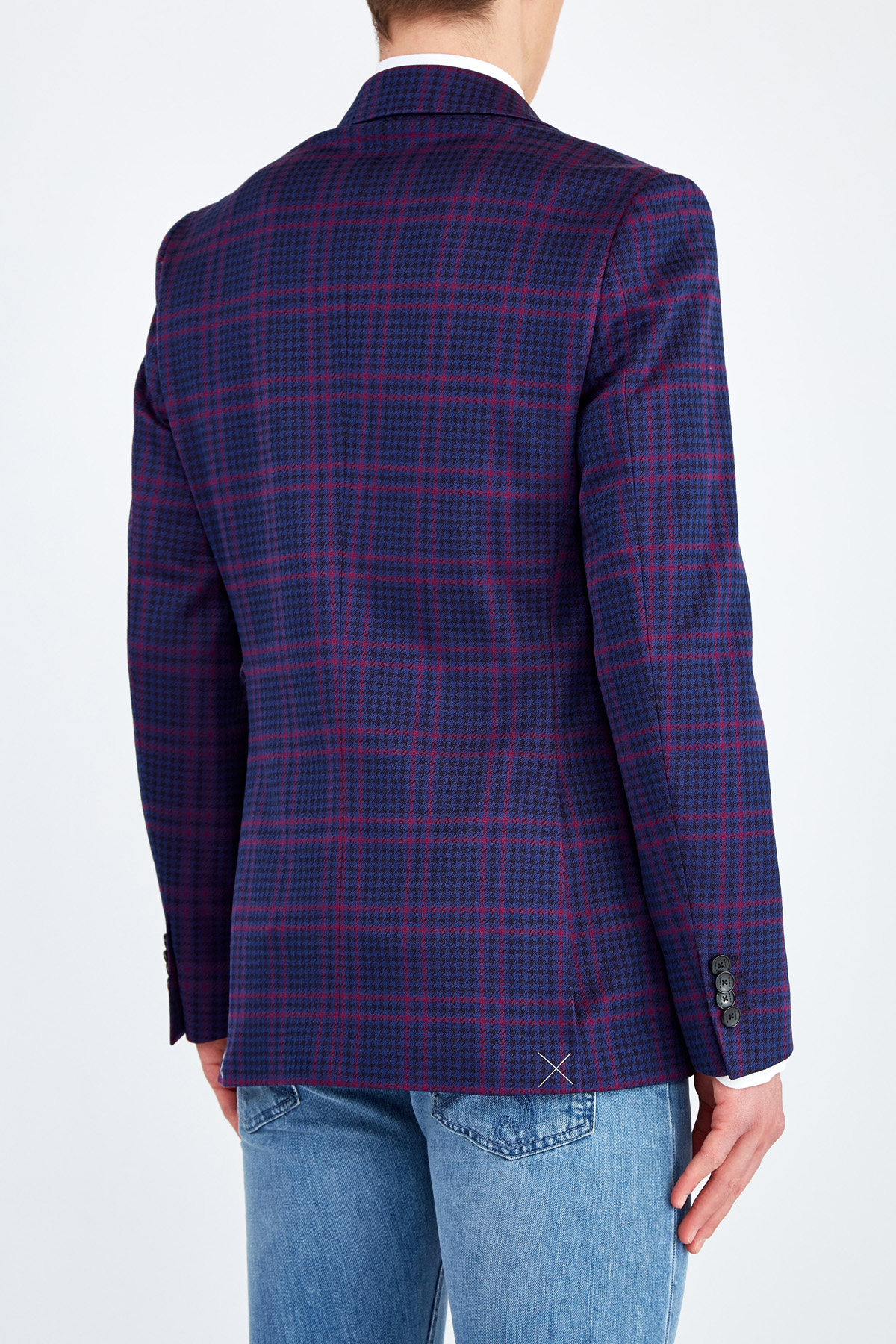 Пиджак из хлопковой пряжи с жаккардовым микро-узором ETRO, цвет мульти, размер 50 - фото 4