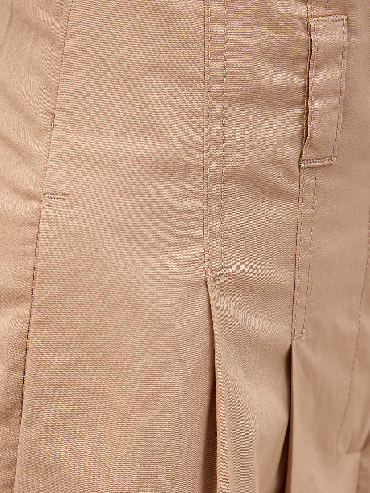 Широкие брюки из хлопка на высокой посадке с защипами PESERICO, цвет коричневый, размер 40;42;44;46 - фото 5