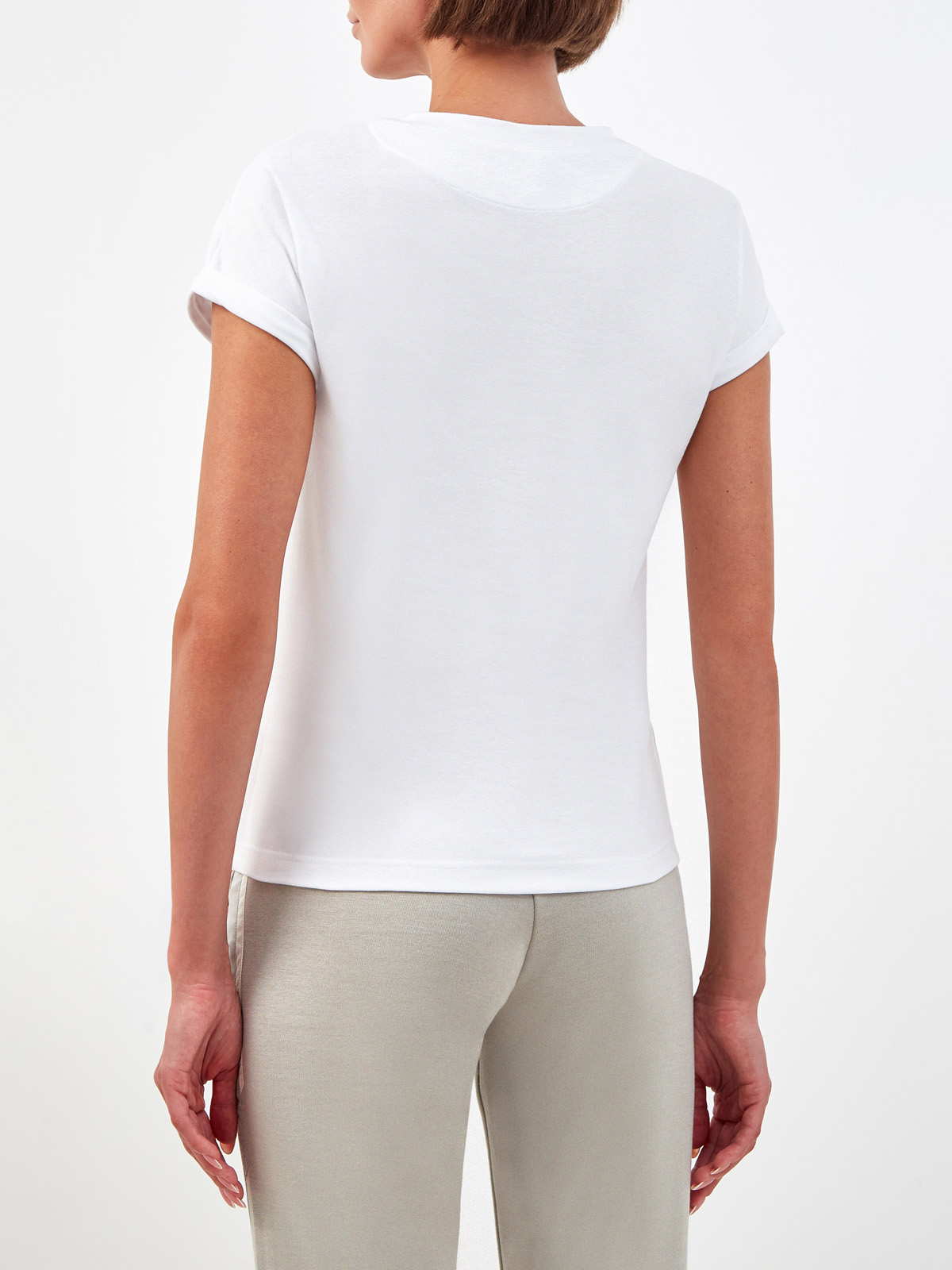 Хлопковая футболка с принтом в стиле леттеринг ELEVENTY, цвет белый, размер 40;42;44;46;48;38 - фото 4