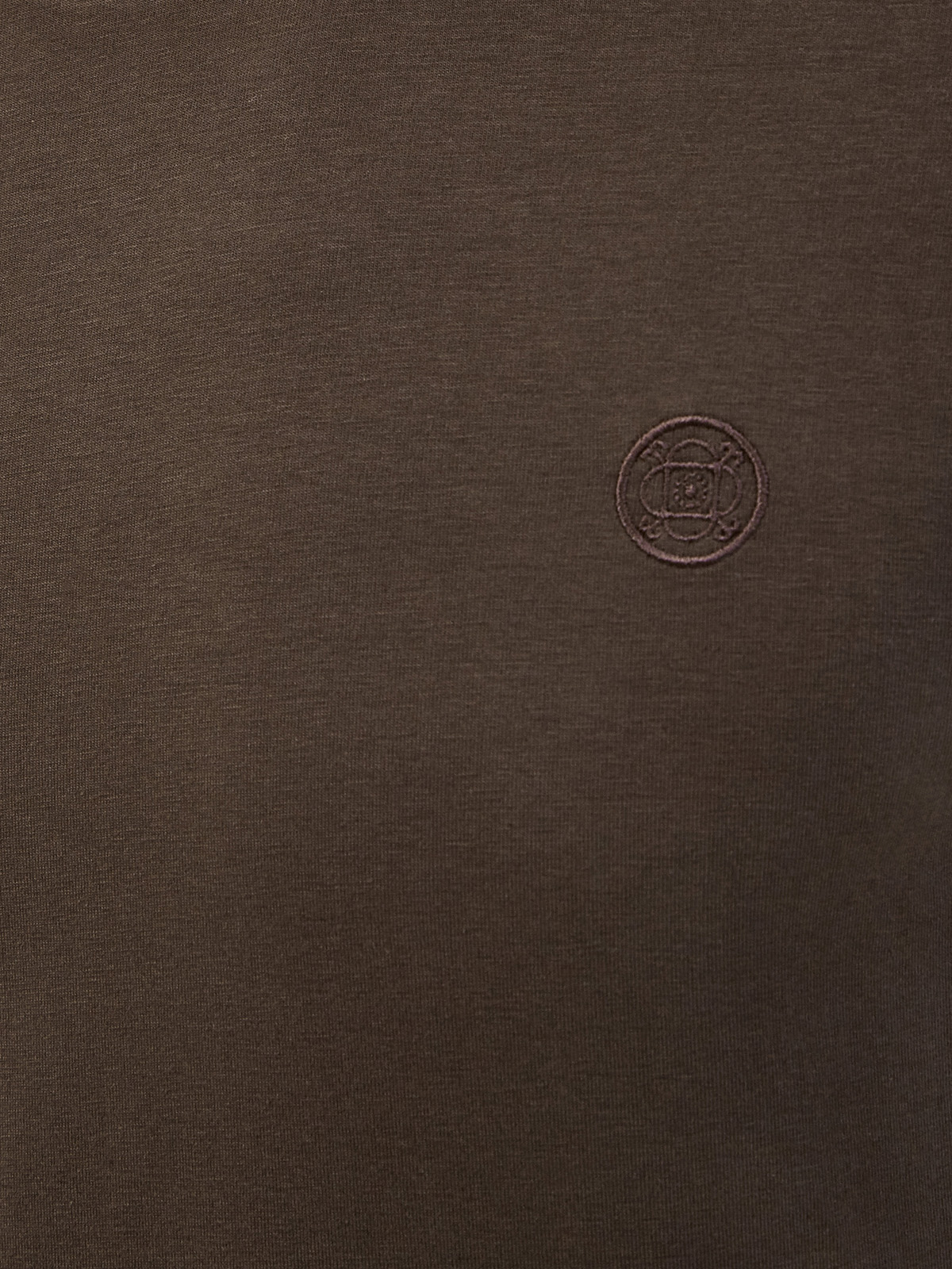 Минималистичный лонгслив с вышитым логотипом в тон CUDGI, цвет коричневый, размер 50;52;54;56;48 - фото 5