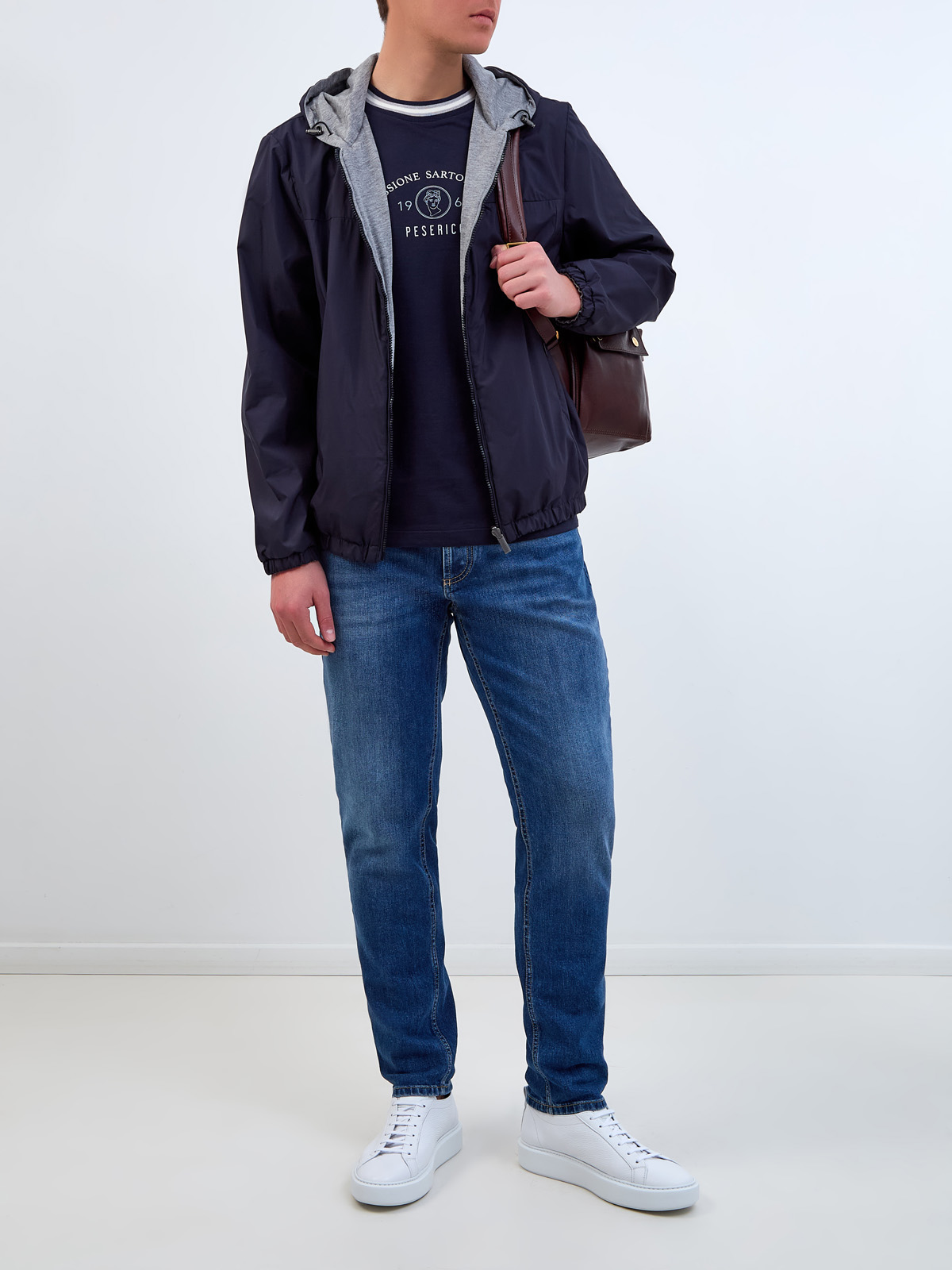 Двусторонняя куртка-ветровка из влагозащитного нейлона и хлопка PESERICO, цвет мульти, размер 52;54;56 - фото 2