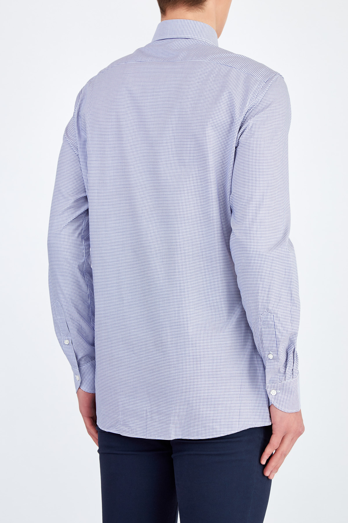 Рубашка из хлопка Wrinkle Free с микро-принтом в клетку XACUS, цвет мульти, размер 50;52;52 - фото 4