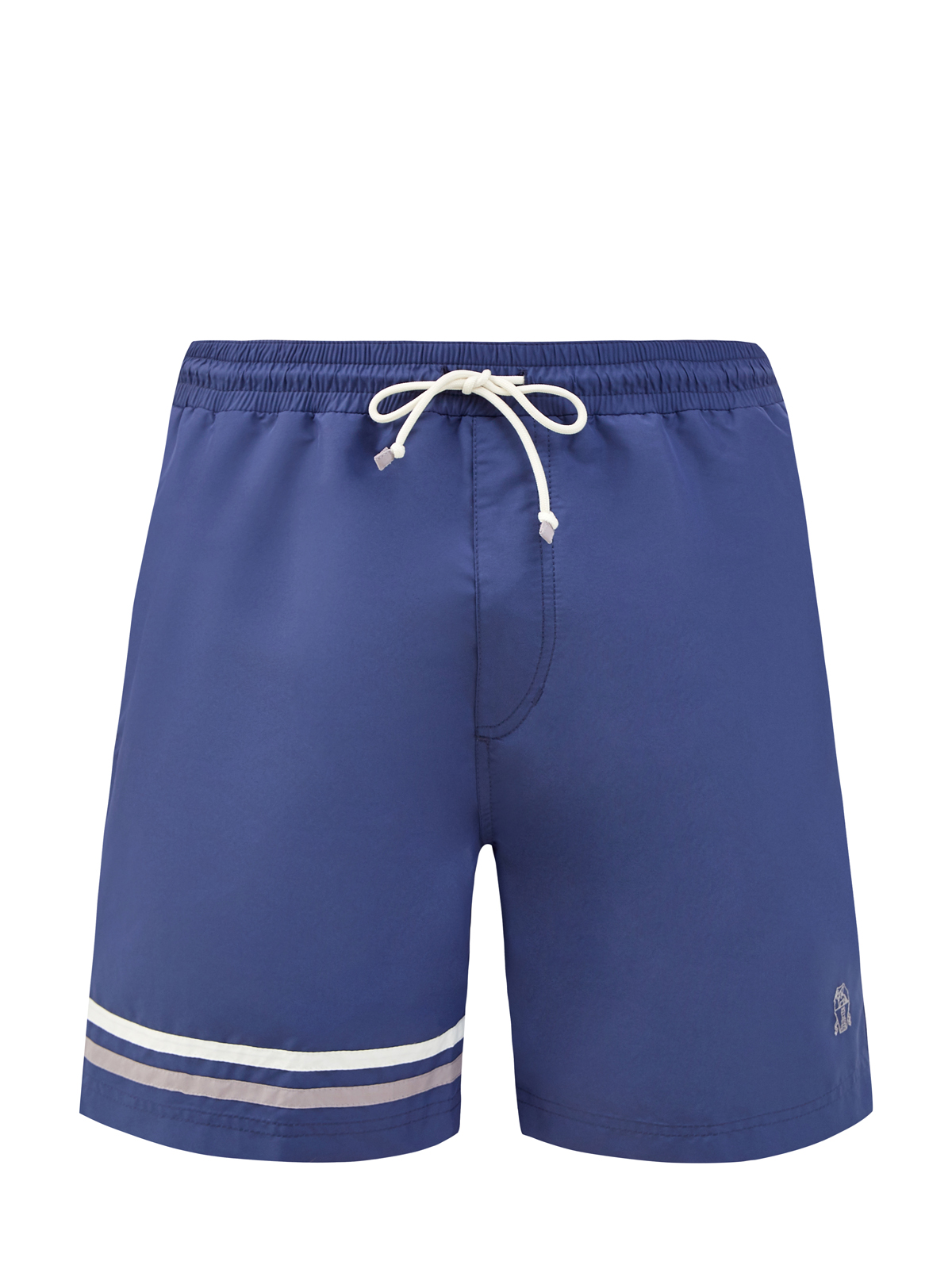 Плавательные шорты с деталями в полоску и логотипом BRUNELLO CUCINELLI, цвет синий, размер 46;52;54;50