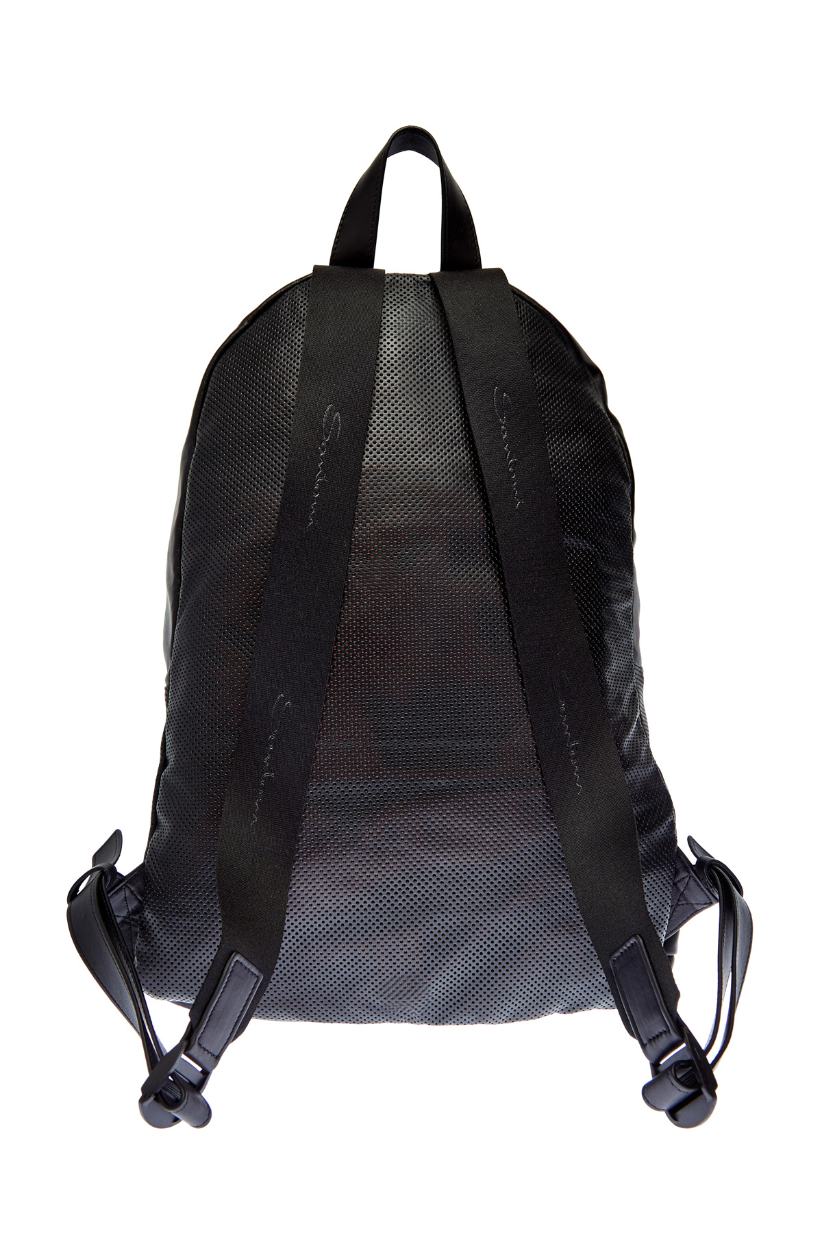 Складываемый рюкзак из перфорированной кожи SANTONI, цвет черный, размер 36;37;37.5;39;38 - фото 5