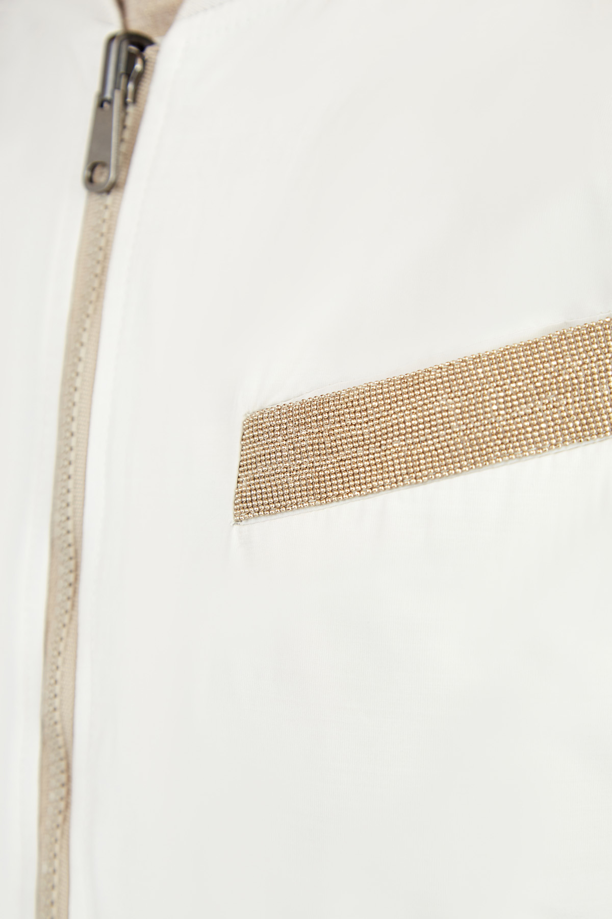 Двусторонняя куртка-бомбер с декором Мониль BRUNELLO CUCINELLI, цвет белый, размер 42 - фото 6