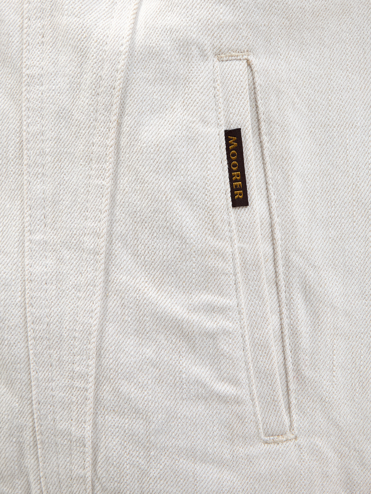 Куртка из окрашенного вручную денима с пуховым утеплителем MOORER, цвет белый, размер 38;42;44 - фото 5